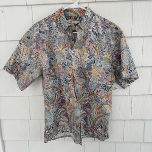 Yiume Breathable Hawaiian Shirt Tropical Palm Tree Print size Small